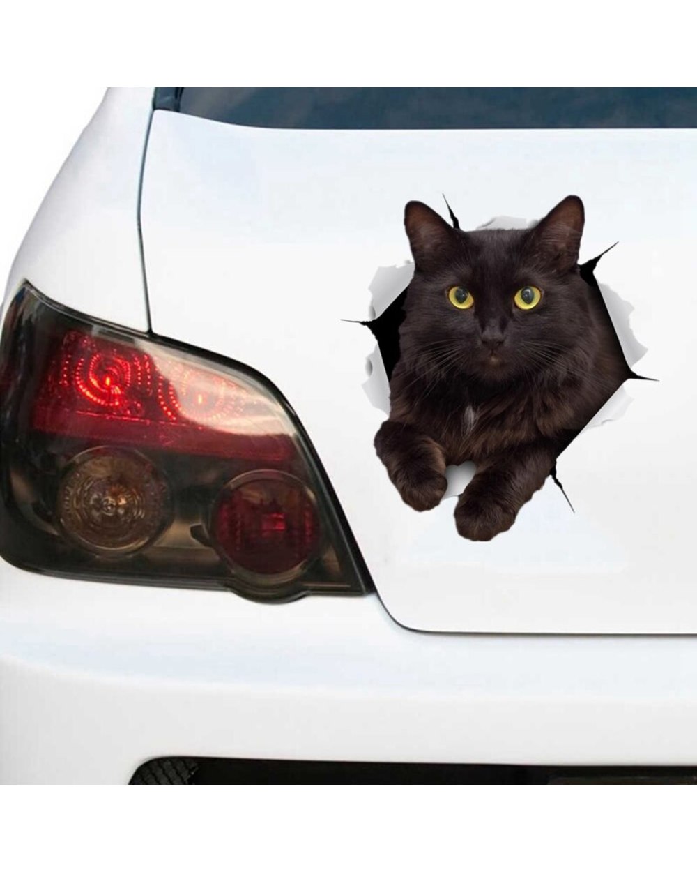 S30979 Selfadhesive Decal RESTING BLACK cat Car Sticker Motorcycle