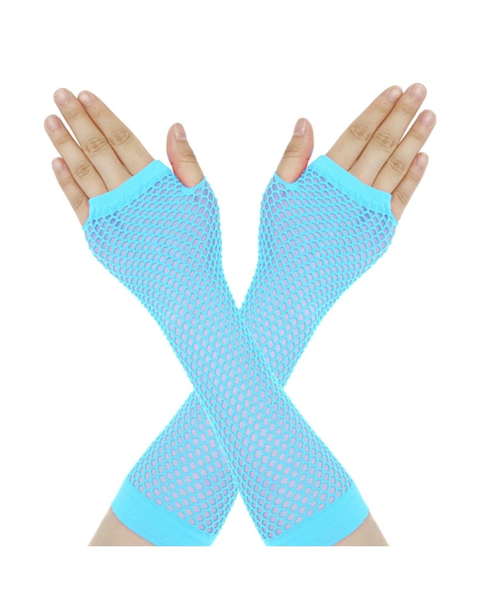 Women Fingerless Fishnet Neon Gloves Colorful Net Mesh Long Gloves For Womens Sexy Beautiful Arm Warmer Summer front-5