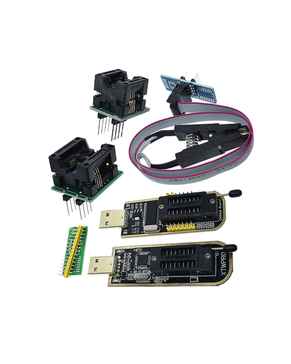Ch341a Xtw100 24 25 Series Eeprom Flash Bios Ch341 Usb Programmer Module + Soic8 Sop8 Test Clip For Eeprom 93Cxx / 25Cx front-0