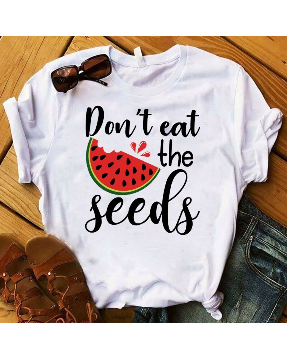 Summer Time Female Tee Shirt Femme Ladies Clothes T-shirt front-2
