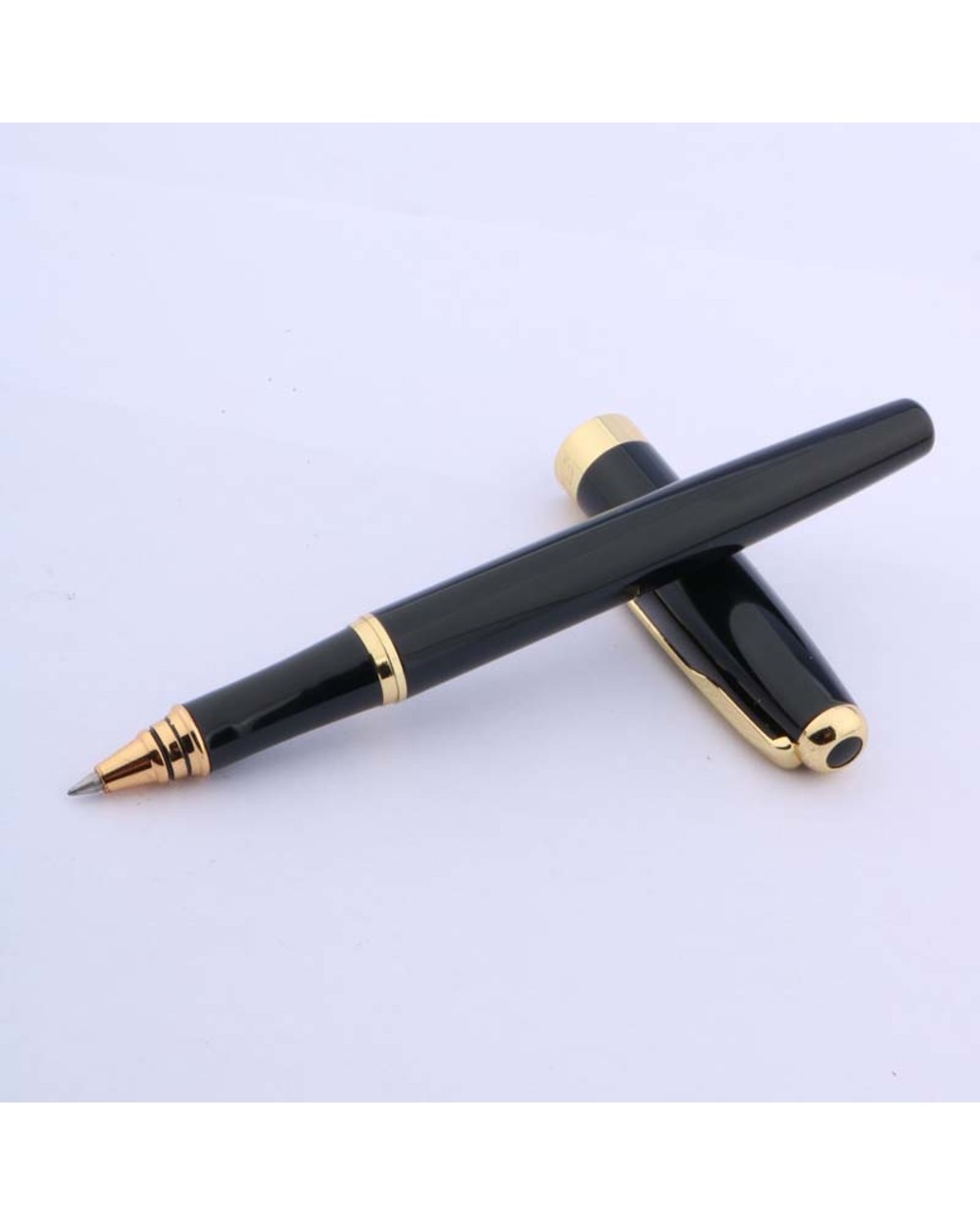 Luxury 388 Black Rollerball Pen Ripple Golden Trim Gift Arrow Clip Signature Pen Business Office School Supplies Writing front-1