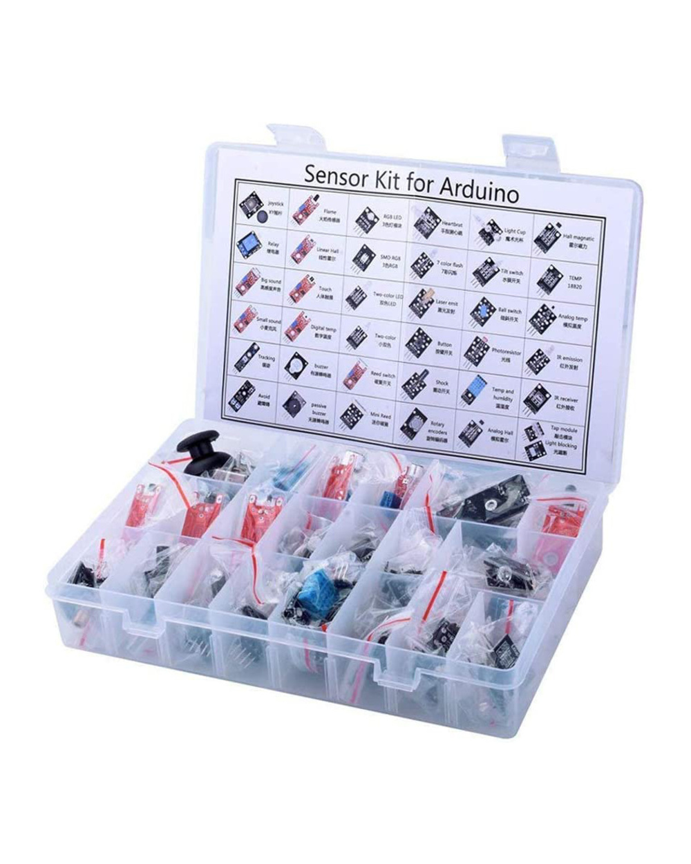 45 In 1 Sensors Modules 16 Kinds Starter Kit For Arduino Raspberry Pi 37 In 1 Sensor Kit With Box Diy Uno R3 Mega2560 front-3