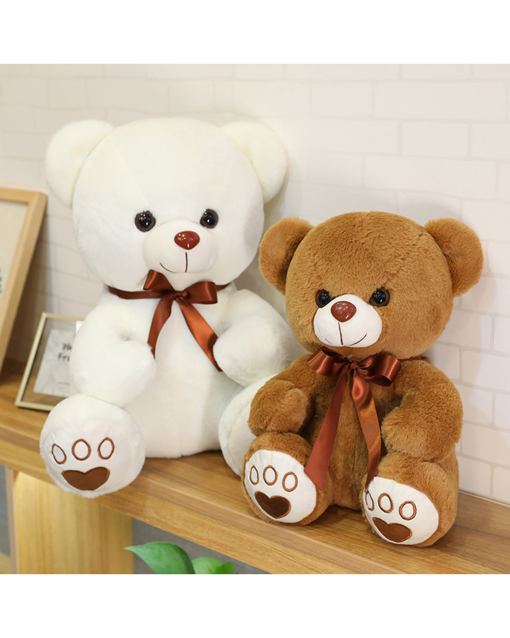 1Pc 35-60Cm Kawaii Plush Teddy Bear Toys Stuffed Animal Brown Bow-Knot Bear Dolls Soft Pillow Christmas Decor Gift For front-3