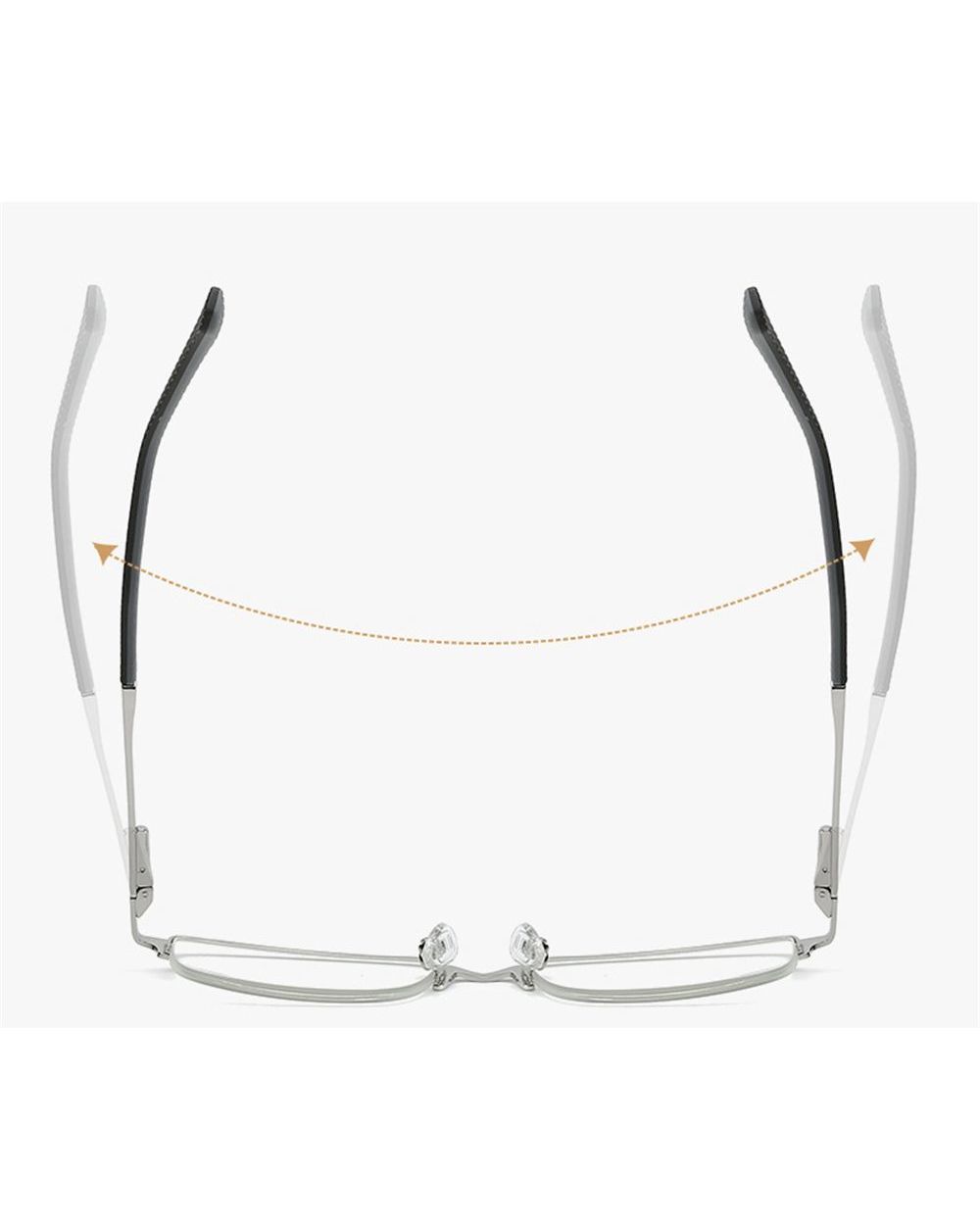 New Men Metal Half Frame Anti Blue Light Eyewear Business Reading Glasses Men Metal Glasses Frame Optical Glasse front-4