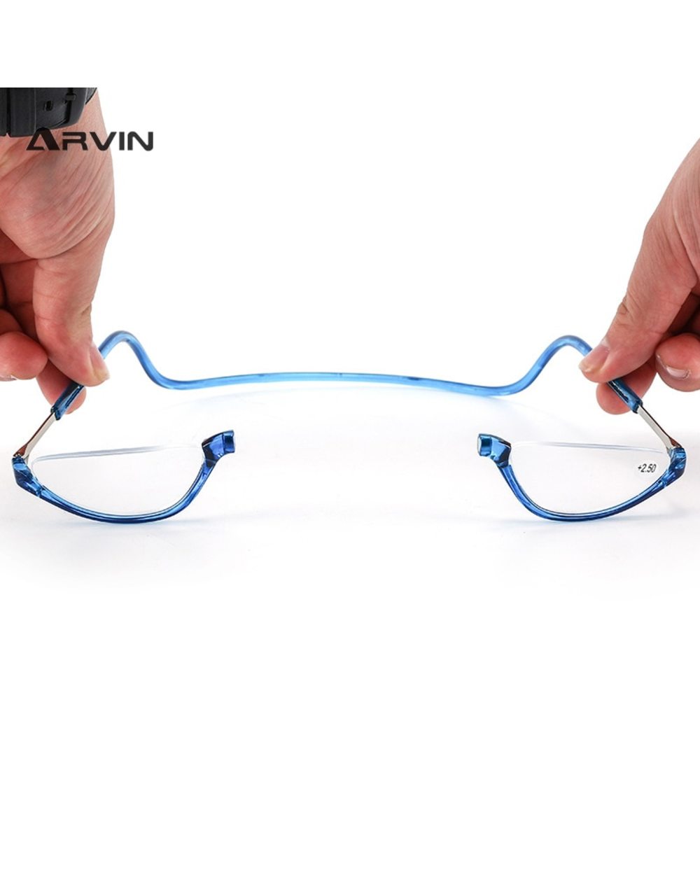 Ultralight Hanging Stretch Reading Glasses Men Women Trendy Half Frame Lens Presbyopic Eyeglasses Unisex Diopter +1.0 1 front-3