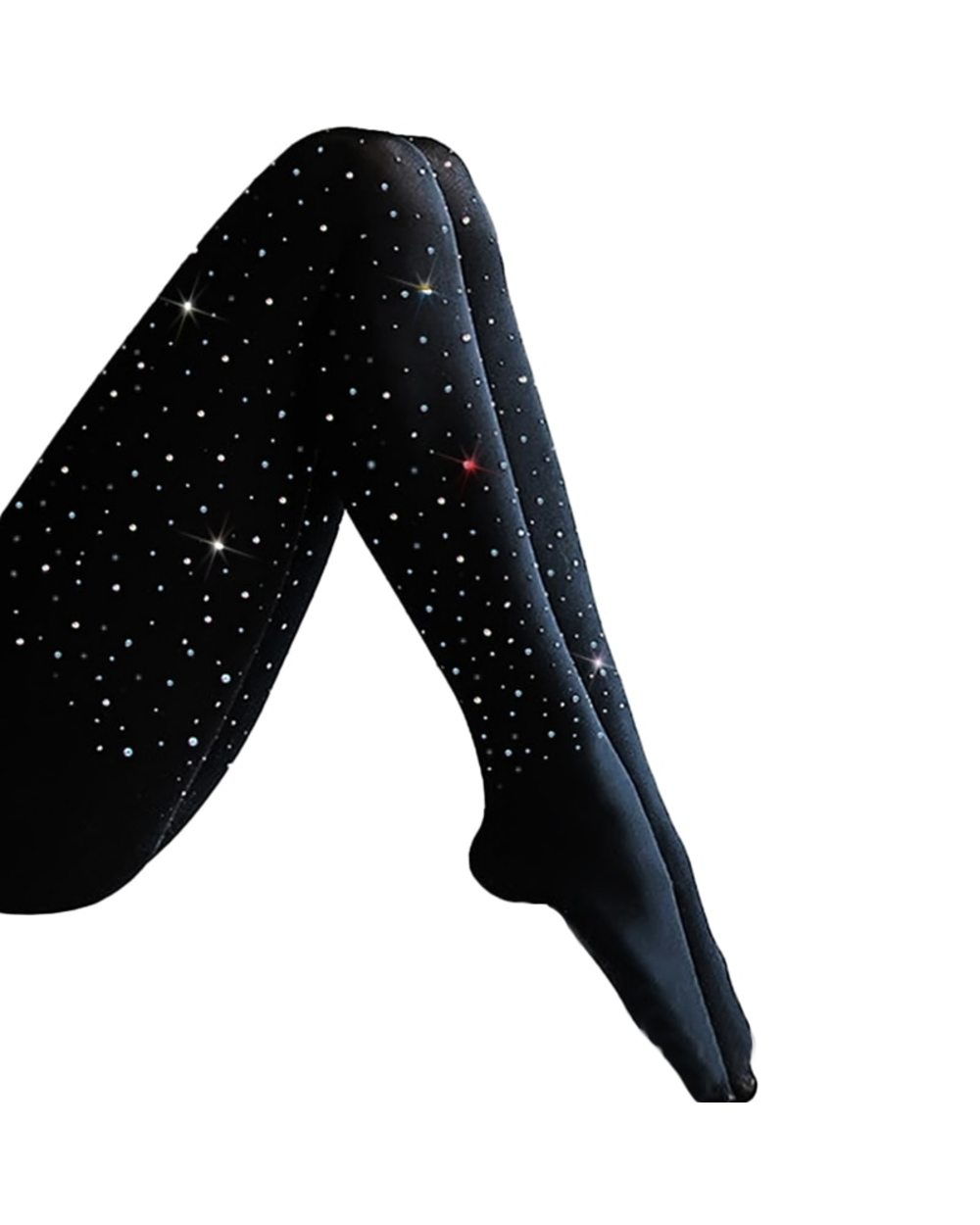 Autumn Sexy Women Rhinestone Diamond Shinny Tights Fishnet Mesh Party Lingerie High Long Stockings Christmas Pantyhose front-4
