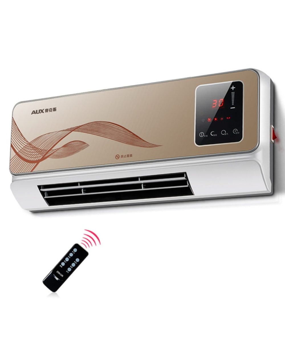 220V Household Wall-Mounted Electric Heater Waterproof Energy-Saving 3Rd Gear Ptc Ceramic Heating Air Conditioner For W front-0