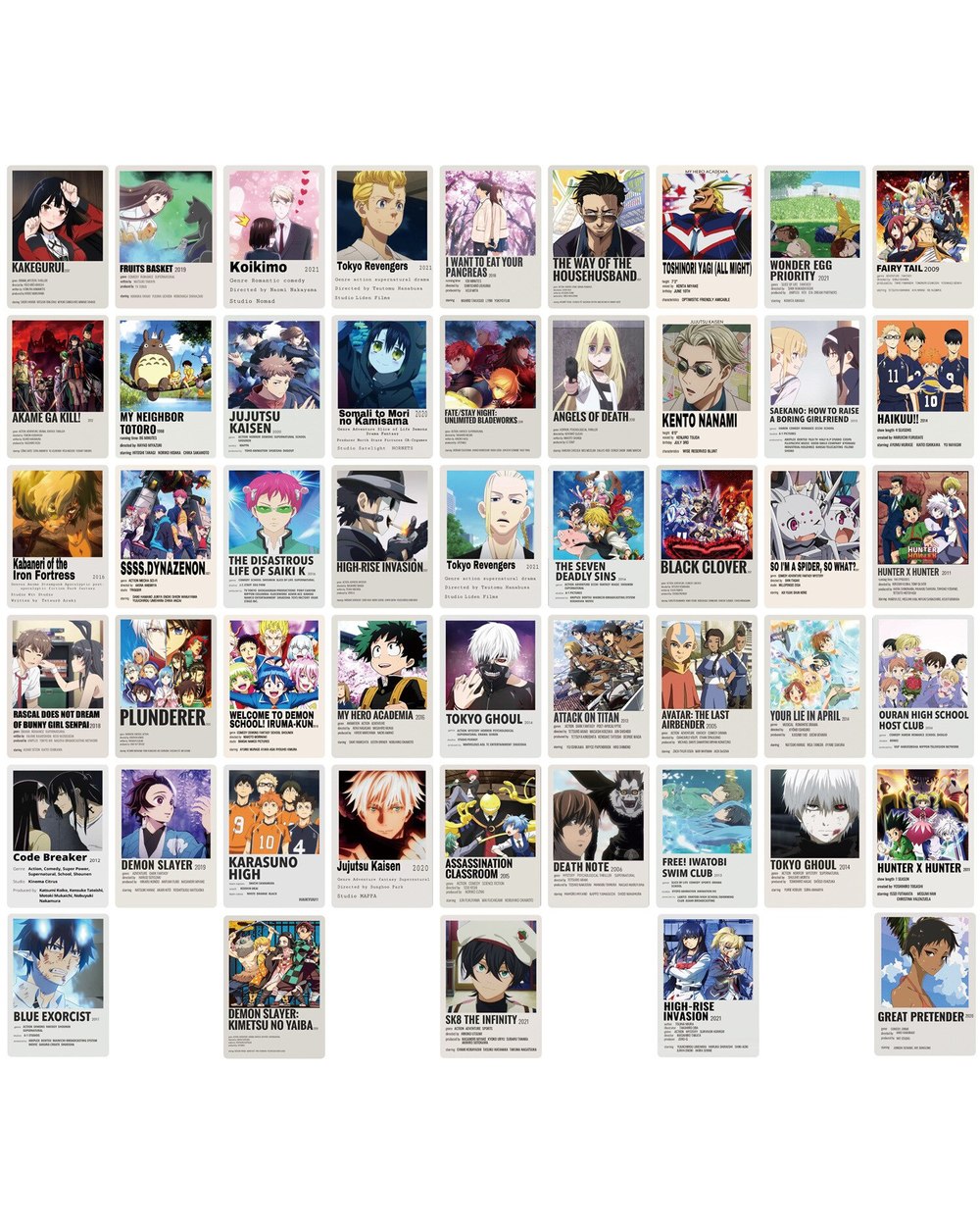 10/50Pcs Mix Japan Anime Stickers Poster Haiykuu Hunter × Hunter Demon Slayer Phone Laptop Stickers front-5