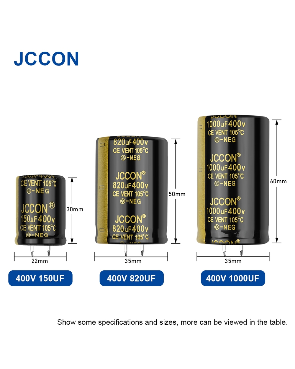 2Pcs Jccon Audio Electrolytic Capacitor 400V 100Uf 150Uf 220Uf 330Uf 470Uf 560Uf 680Uf 820Uf 1000Uf For Hifi Amplifier front-5