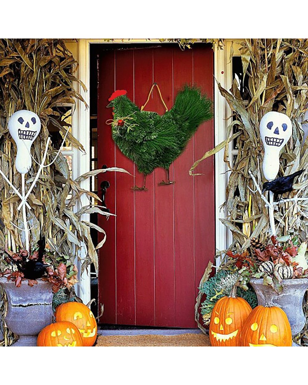 Rosster Chicken Wreath - Rooster Christmas Wreath Outdoor Christmas Wreath For Front Door front-4