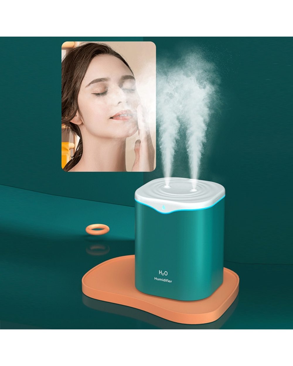 Air Humidifier Double Spray Port Essential Oil Aromatherapy Diffuser Cool Mist Maker Fogger for Home Office front-3