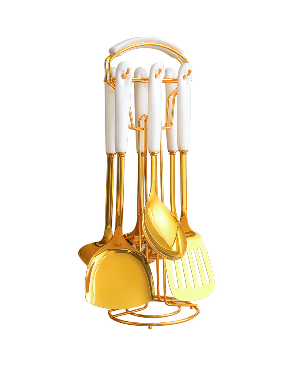 New Ceramic Handle Kitchenware Cooking Utensils Set Heat Resistant Kitchen Non-Stick Cooking Utensils Baking Tools Stor front-5