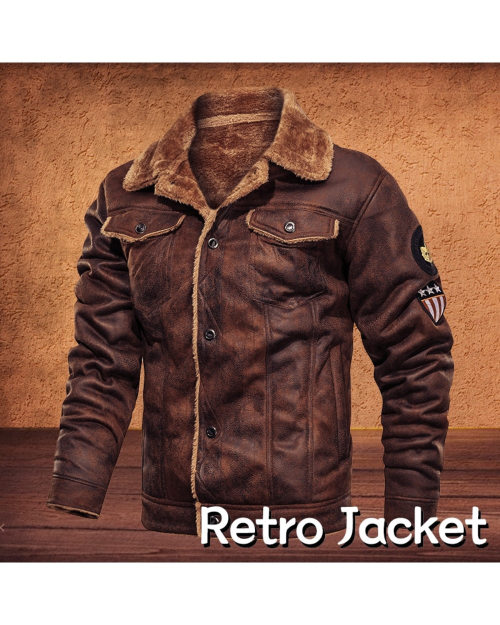 Mens Jackets and Coats Retro Style Suede Leather Jacket Men Leather Motorcycle Jacket front-0