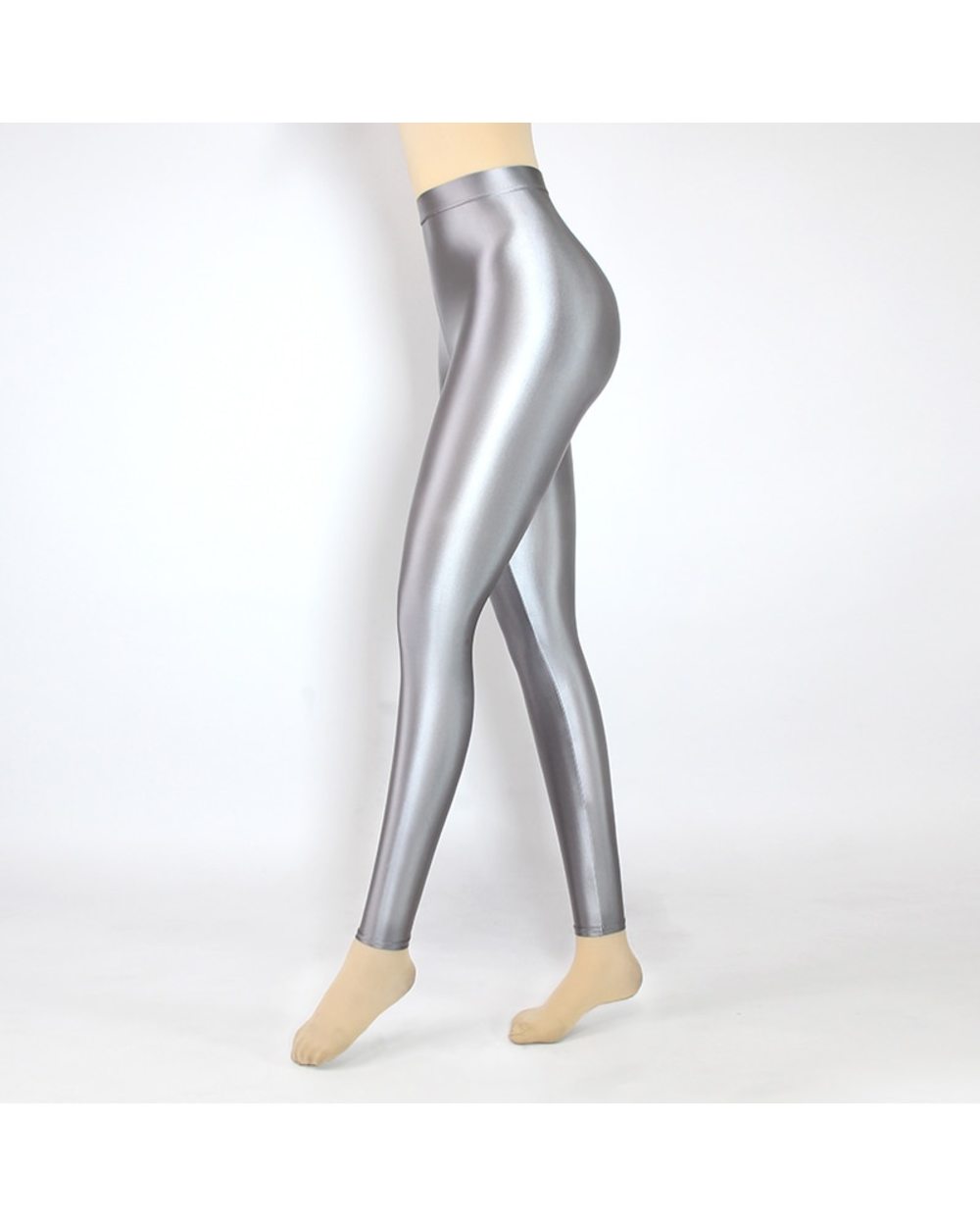 Golden Silver Glossy Pants Sexy Tight High Waisted Leggings Pantyhose Sexy Satin Glossy Sports Swim Pants front-0