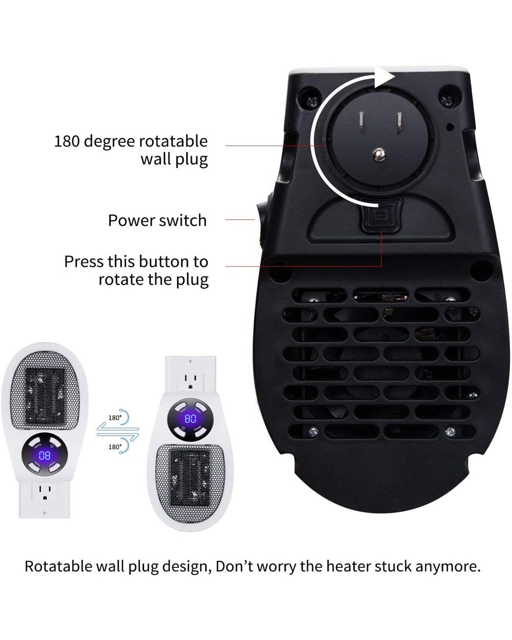 500W Electric Fan Heater For Home Desktop Room Heating Household Wall Heater Portable Heater Stove Radiator Hand Warmer front-3
