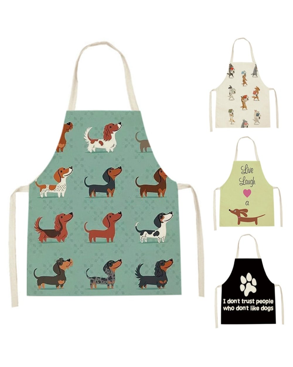 Kitchen Aprons for Women Linen Bibs Household Cleaning Apron Home Waterproof Chefs Cooking Baking Apron for Child front-0