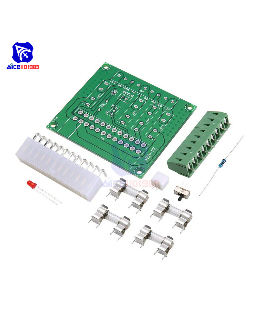 Diymore Soldered/Solderless Atx Power Adapter Atx Computer Pc Power Board Power Supply Dc Plug Connector front-1