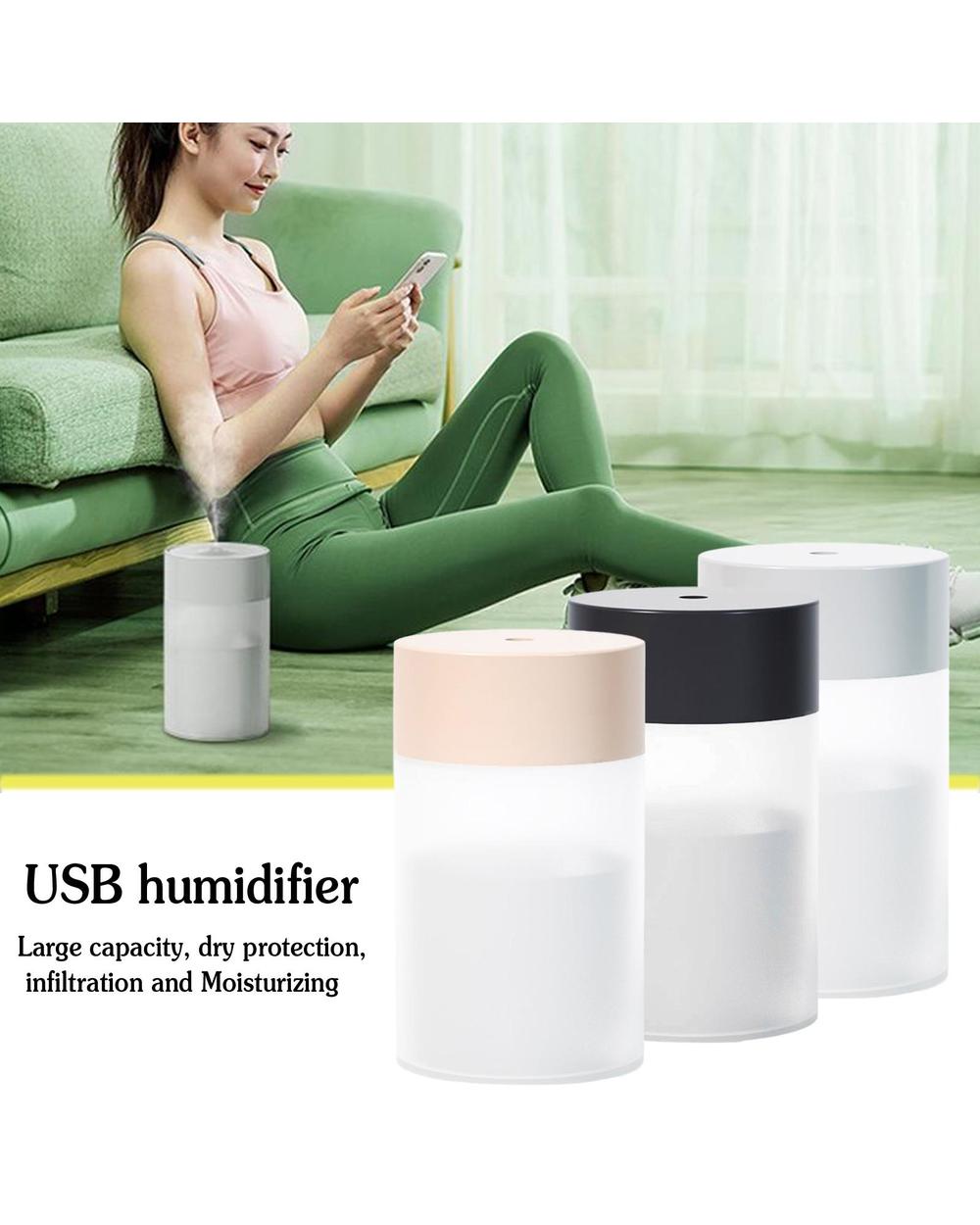 260Ml Usb Ultrasonic Air Humidifier Led Lamp Mini Essential Oil Diffuser Car Purifier Aroma Anion Mist Maker With Roman front-3