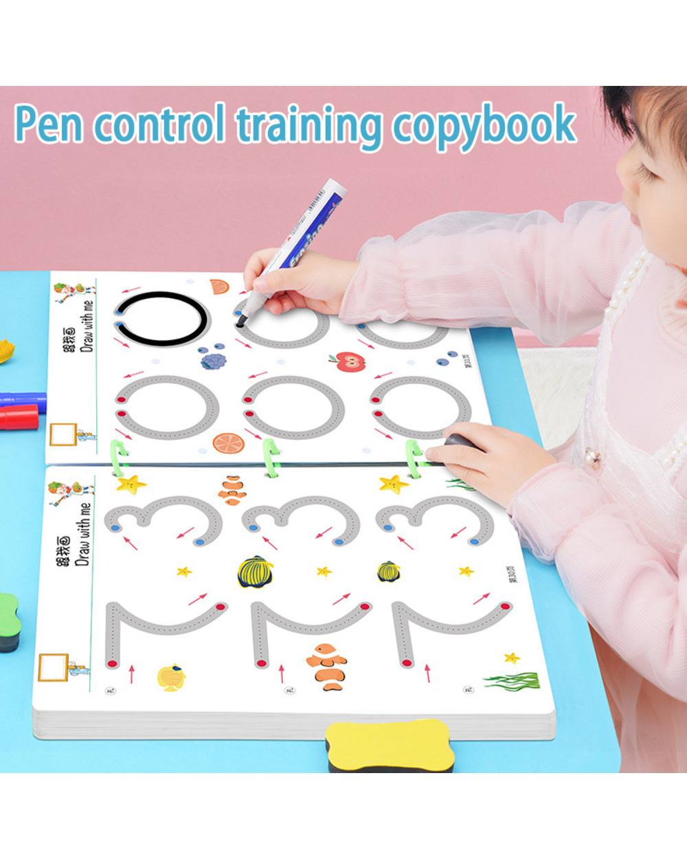Magical Tracing Workbook Reusable Calligraphy Copybook Toddler Learning Activities For Kids Children Toys Education Sta front-0
