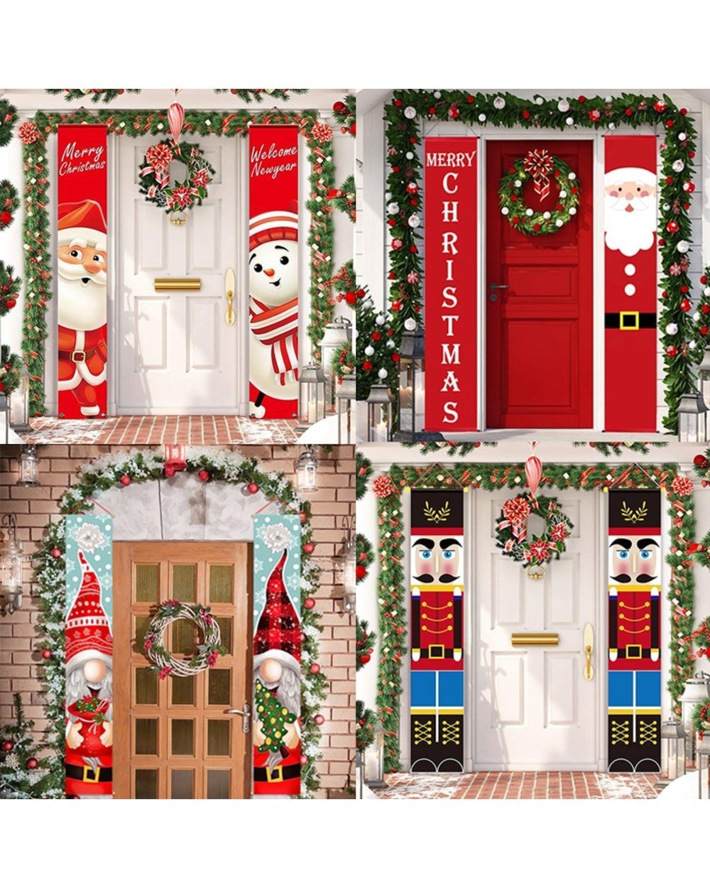 Santa Claus Elf Banner Christmas Ornaments Merry Christmas Decorations for Home Happy New Year 2022 Xmas Gifts Navidad front-0