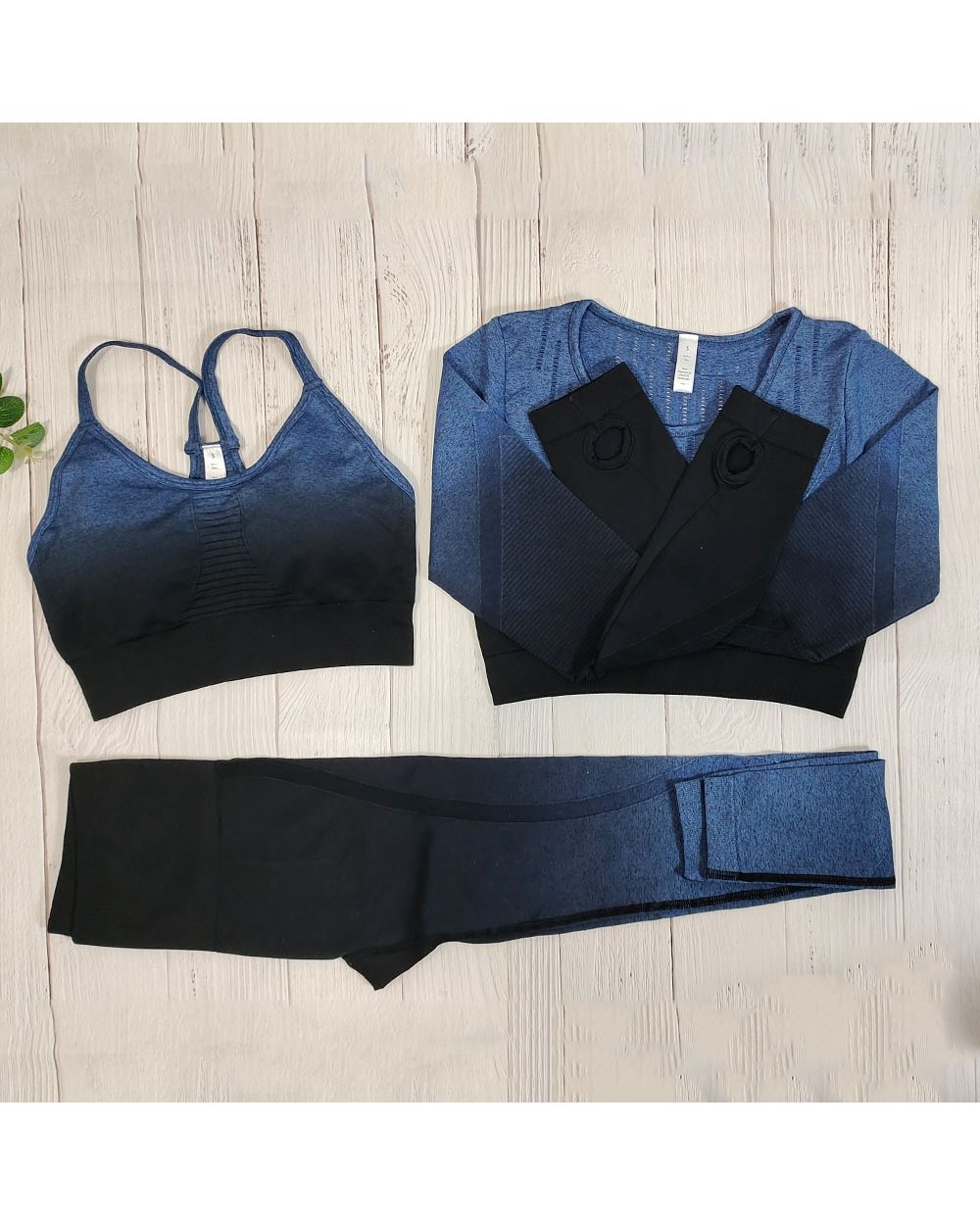 Long Sleeve Yoga Pant Set Womens Sportswear Seamless Yoga Set Workout Leggings Gym Clothing Fitness front-4