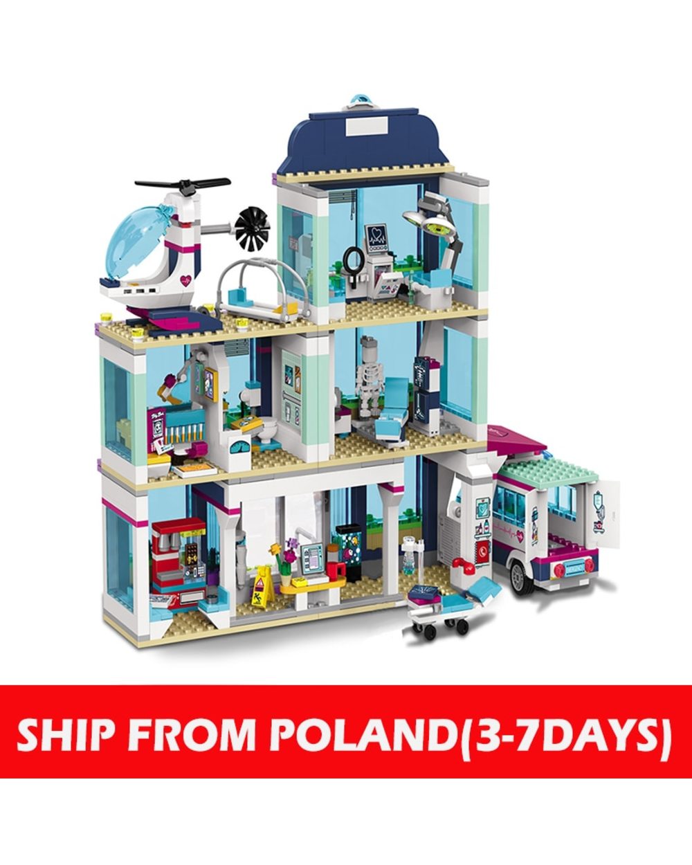 932pcs Heartlake City Hospital Model Building Blocks Compatible Girls Friends Bricks With Figures Toys For Children front-0