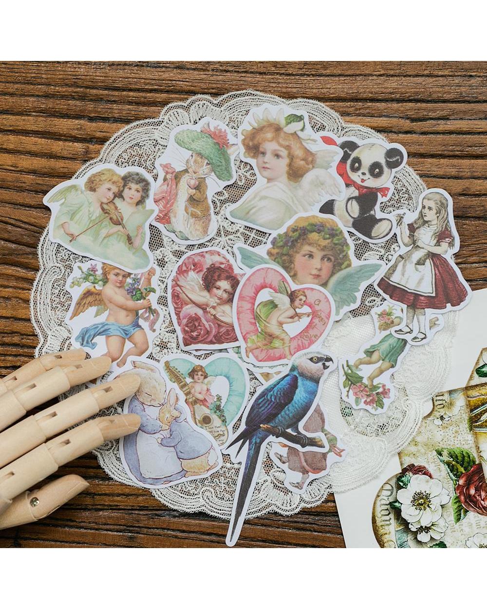40 Pcs/1Lot Kawaii Stationery Stickers Vintage Alice Dream Diary Planner Junk Journal Decorative Scrapbooking Diy Craft front-0