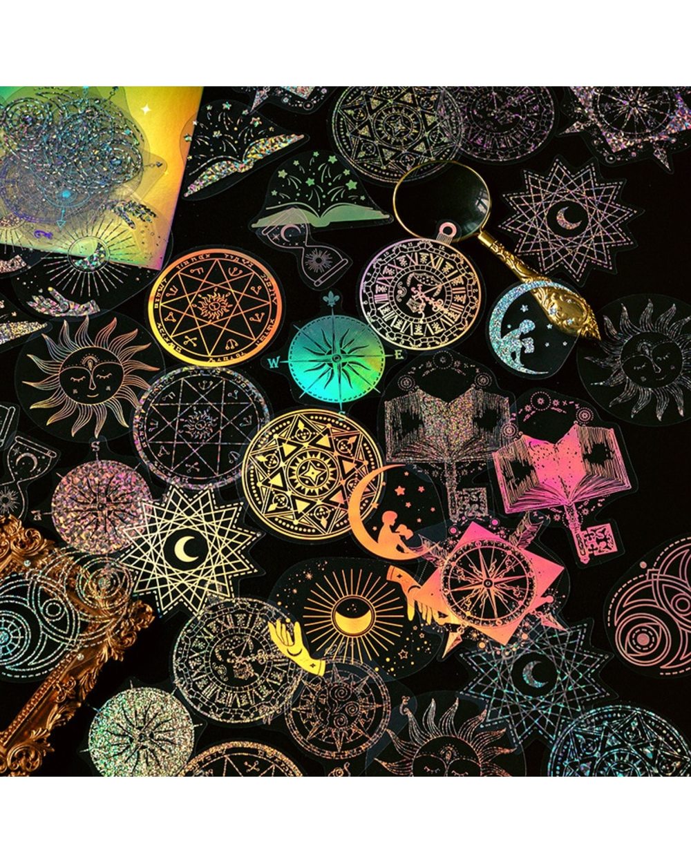 45 Pcs Unicorn Starry Night Retro Hot Stamping Stickers Scrapbooking front-0