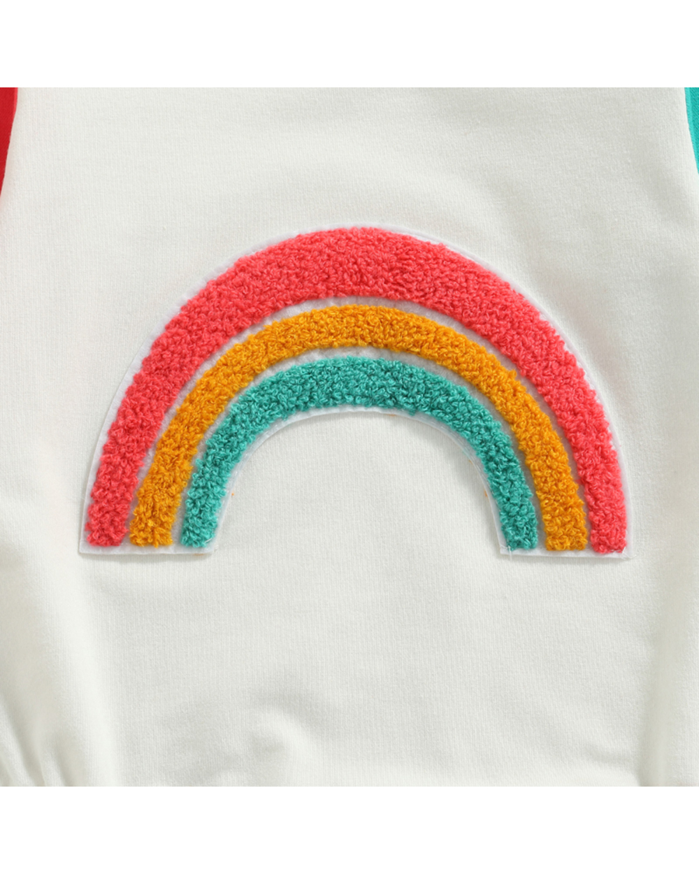 Focusnorm 0-24M Baby Girls Boys Autumn Jumpsuits Rainbow Pattern Long Sleeve Color Patchwork Button Romper Outwears front-2