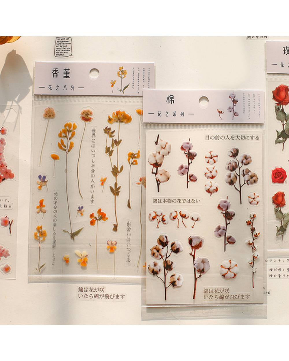 Vintage Flower Rose Pet Paper Sticker Decorative Diary Scrapbook Planner Sticker Kawaii Stationery School Suppplies Pap front-0