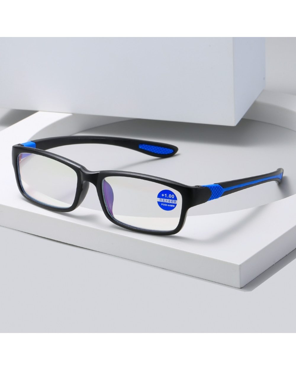 Reading Glasses Men Women Sports Anti-Blue Light Reading Eyewear Black Red Tr90 Frame Presbyopia Eyeglasses +100 To+400 front-0