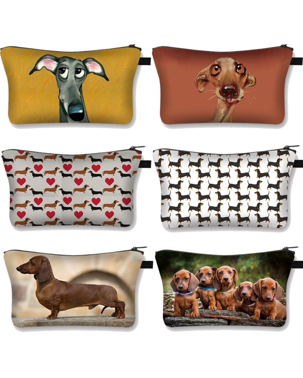 Dachshund Dog Makeup Storage Pouch front-0