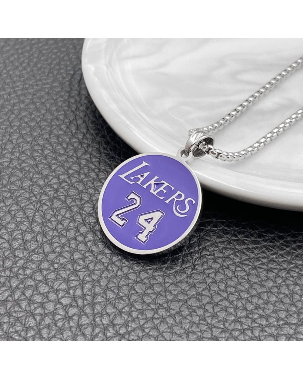 Stainless Steel Lakers 24 Titanium Steel Necklace front-3