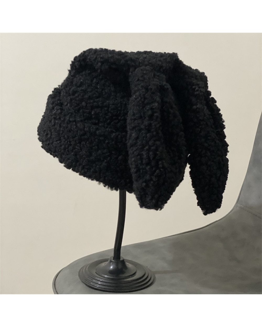 Draping Rabbit Ears Cashmere Hat Women Autumn And Winter Knitted Wool Hat Winter Thicken Warm Korean Version Of Japanes front-4
