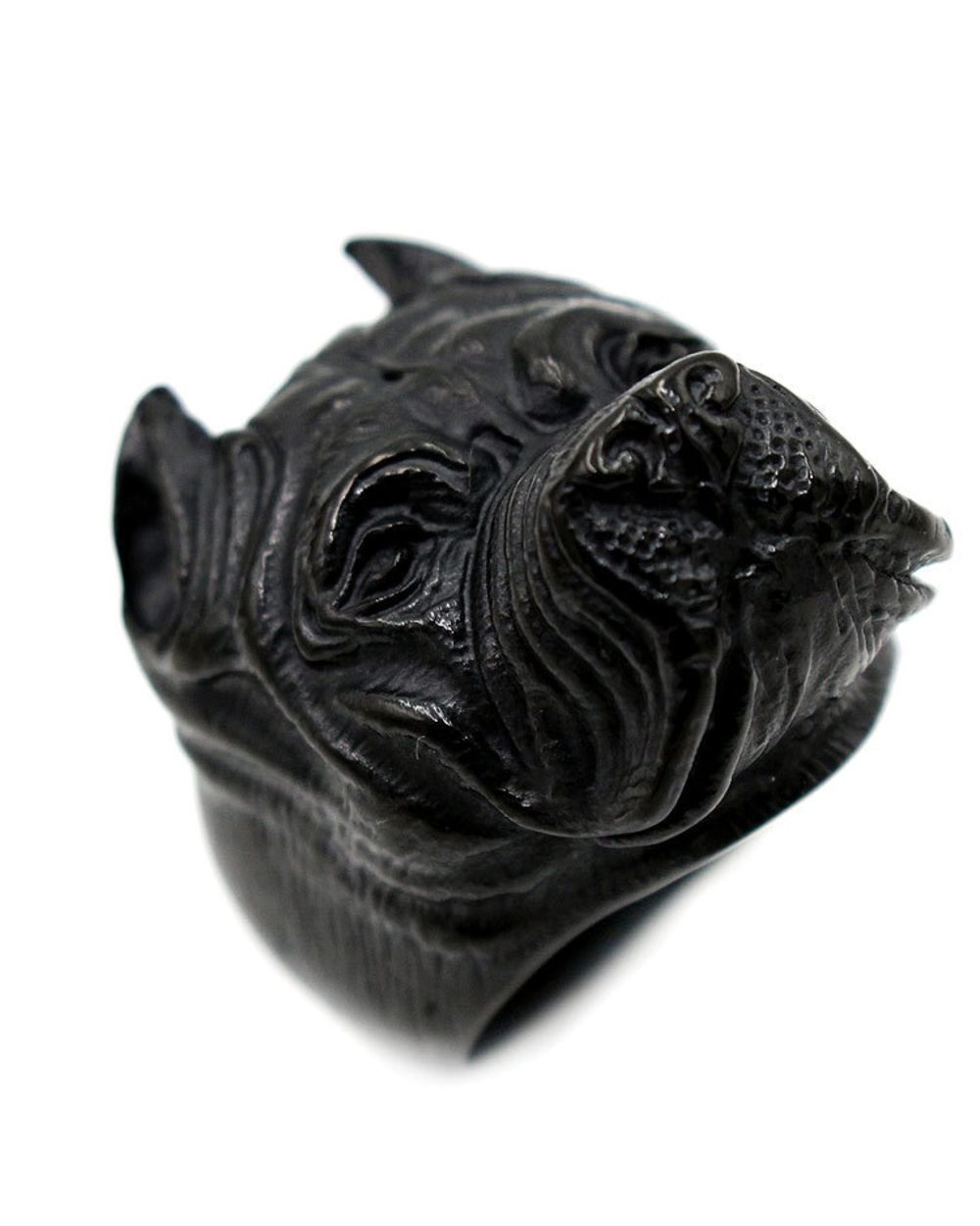 Exaggerated Ring Pit Bull Bulldog Dog Rings Men Personality Titanium Steel Animal Jewelry front-4