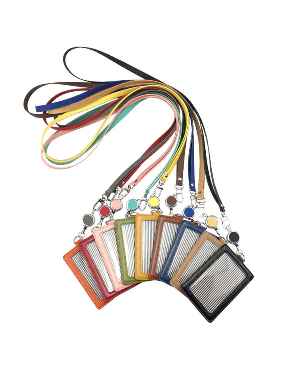 Retractable Lanyard Badges Holder With Hanging Rope Bank Id Card Holder For Office School Business Exhibition Supplies front-5