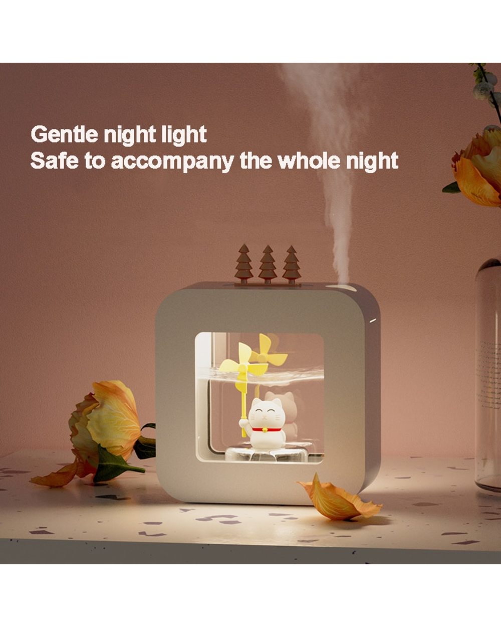 450Ml Air Humidifier Portable Aroma Oil Diffuser Usb Led Light Aromatherapy Wireless Adroable Cute Pet Girl Gift Air Hu front-0