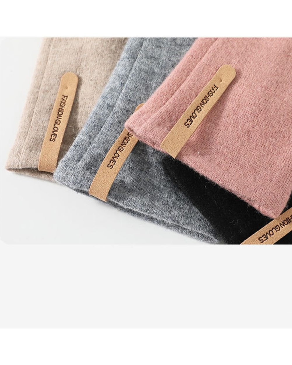 Women Autumn Winter Keep Warm Touch Screen Thin Cashmere Gloves Cycling Drive Fashion Elegant Letter Mark Windproof front-4