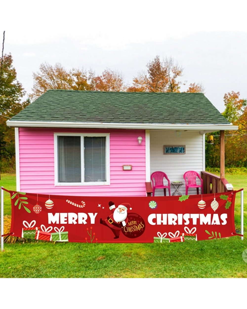 Merry Christmas Banner Christmas Decorations for Home Outdoor Store Banner Flag Pulling 2022 Navidad Natal Banner front-1