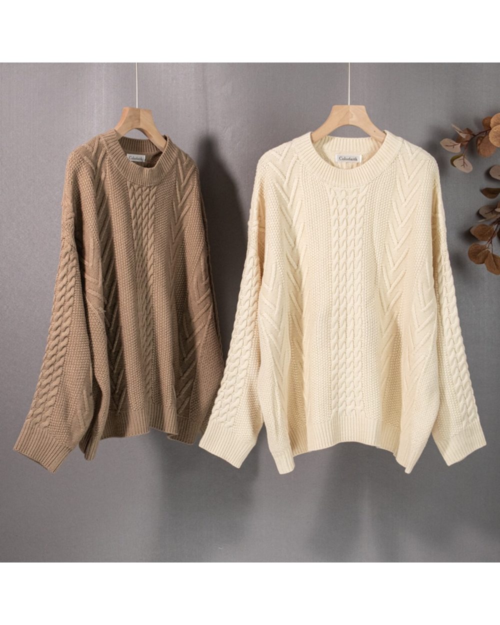 Winter Spring Women Sweaters Pullovers Minimalist Knitting Elegant Casual Loose Ladies Vintage Tops Colorfaith front-4