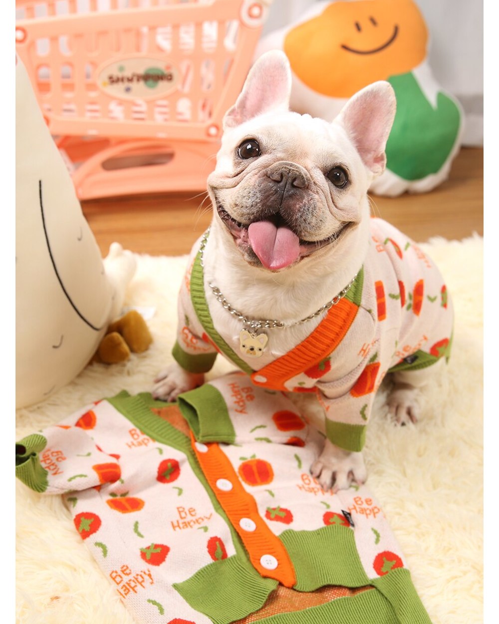 Cat Clothes for Cats Cute Reindeer Sweater for Sphinx Cat Winter Warm Chrismas Costume Sweatshirt Knitted Jumper front-5