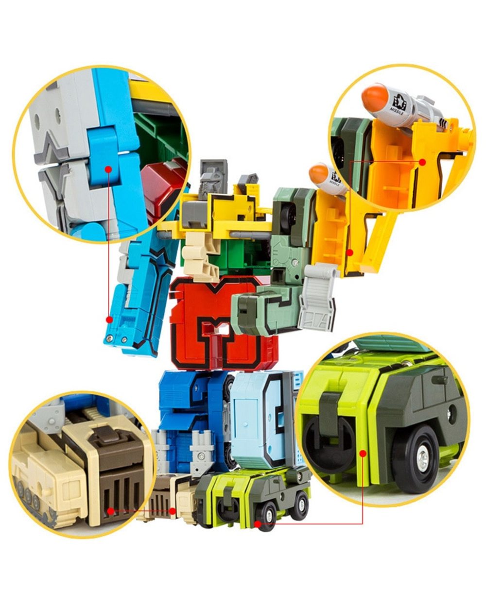 10Pcs Creative Assembling Educational Blocks Action Figure Number Transformation Robot Deform Plane Car Gift Toys front-3