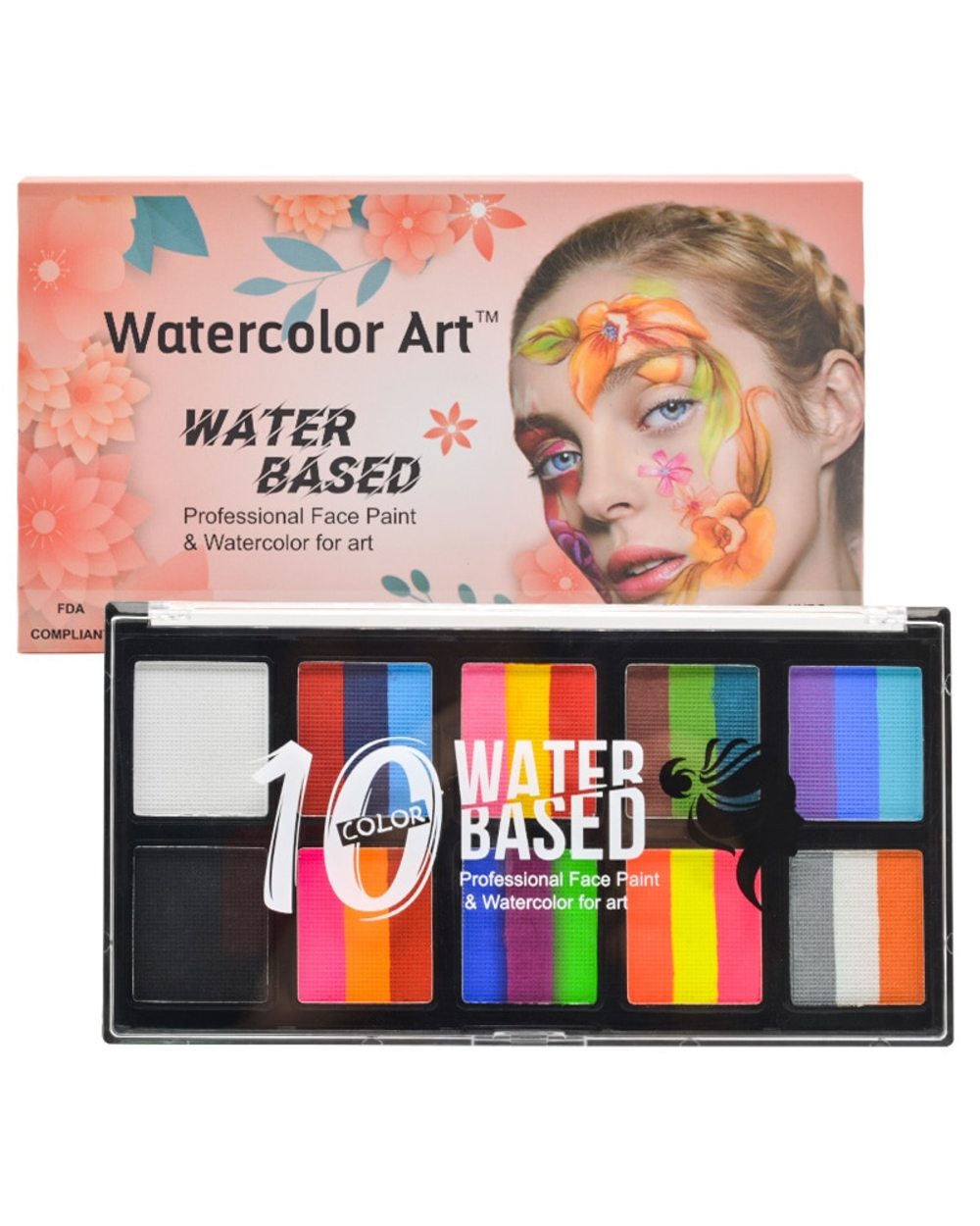 10 Colors Fancy Dress Beauty Makeup Tool Face Body Art Paint Water Based Oil Painting Halloween Party Makeup Kit front-0