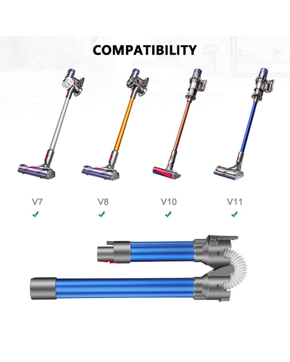 Replacement Aluminum Foldable Extension Tube Flexible and Bendable