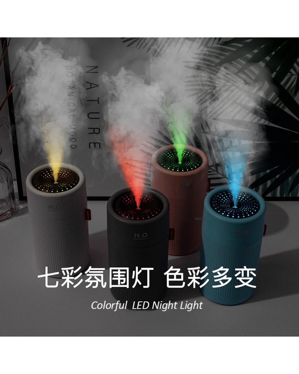 750Ml Large Capacity Air Humidifier 2000Mah Usb Rechargeable Wireless Ultrasonic Aroma Water Mist Diffuser Light Umidif front-5
