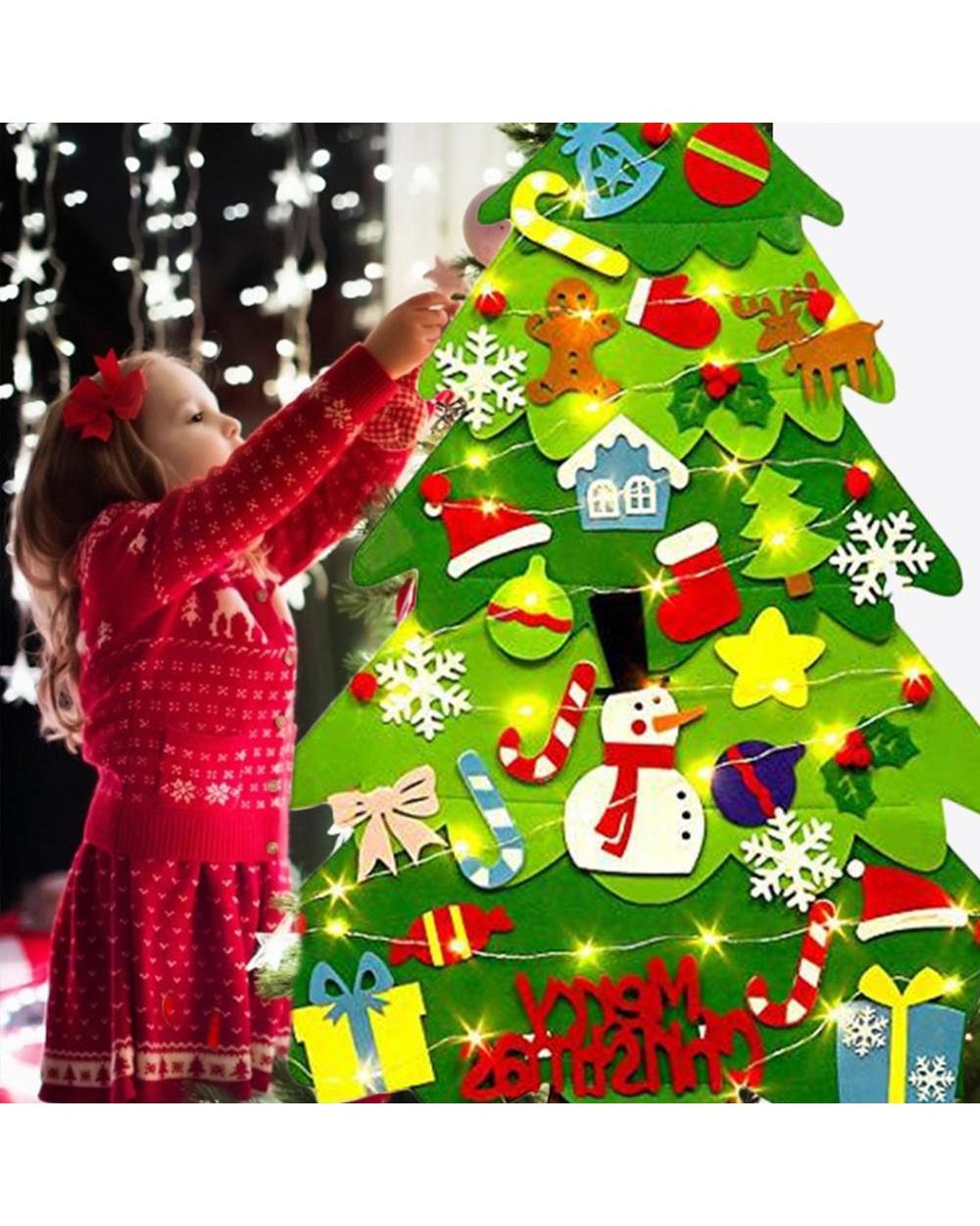 Kids Diy Felt Christmas Tree Christmas Decoration For Home Navidad New Year Gifts Christmas Ornts Holiday Party Home De front-2