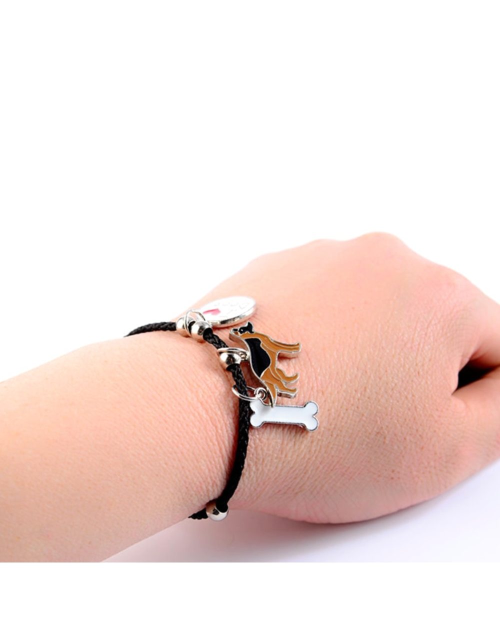 German Shepherd dog charm bracelets for men women girls rope chain silver color alloy pendant male female bracelet front-4