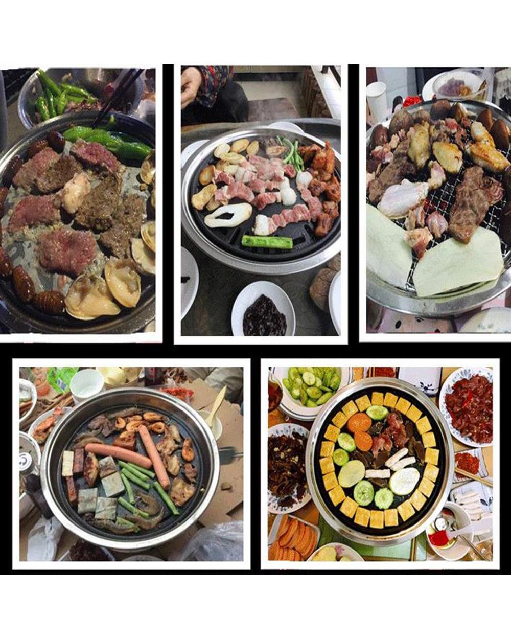 Korean BBQ Smokeless Nonstick Stovetop Barbecue gas Grill Pan for Indoor Outdoor Kitchen cooking utensils BBQ Tool front-4