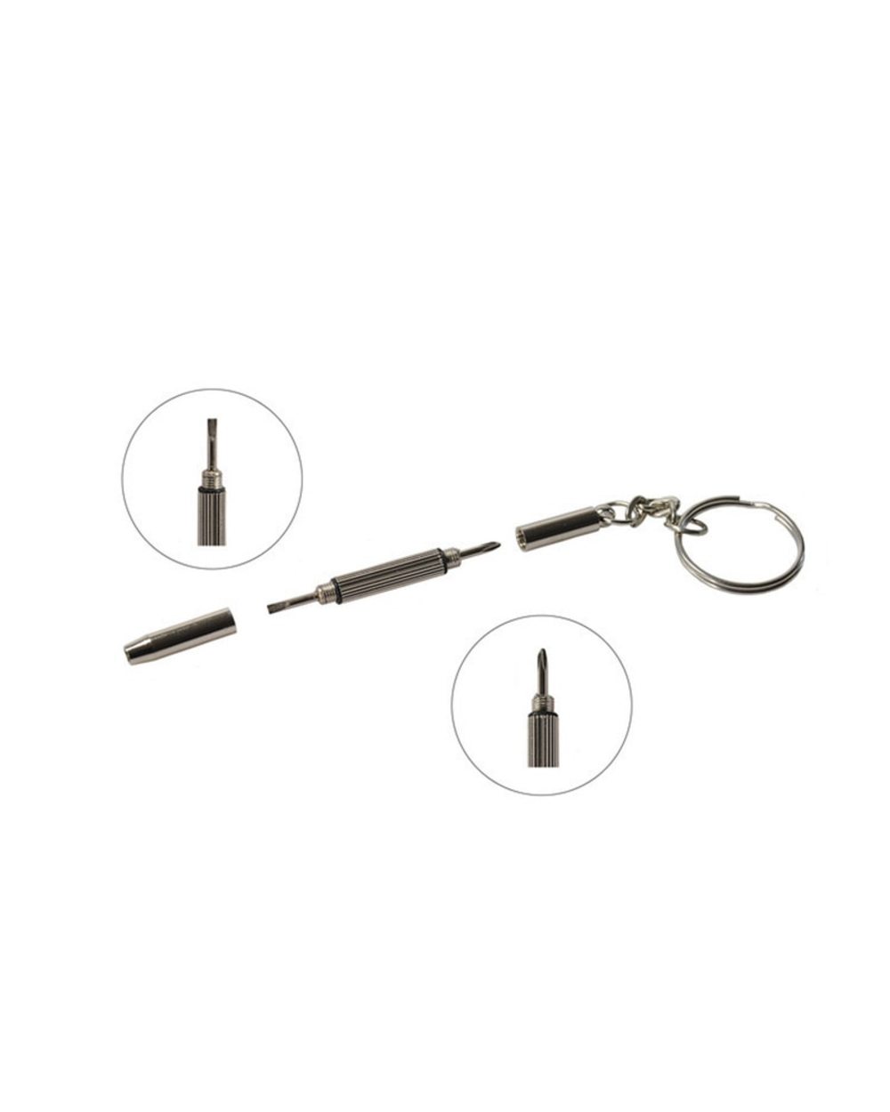 3 In1 Eyeglass Screwdriver Sunglass Spectacles Nut Kit Eyeglass Screwdriver Sunglass Watch Repair Kit With Keychain front-4
