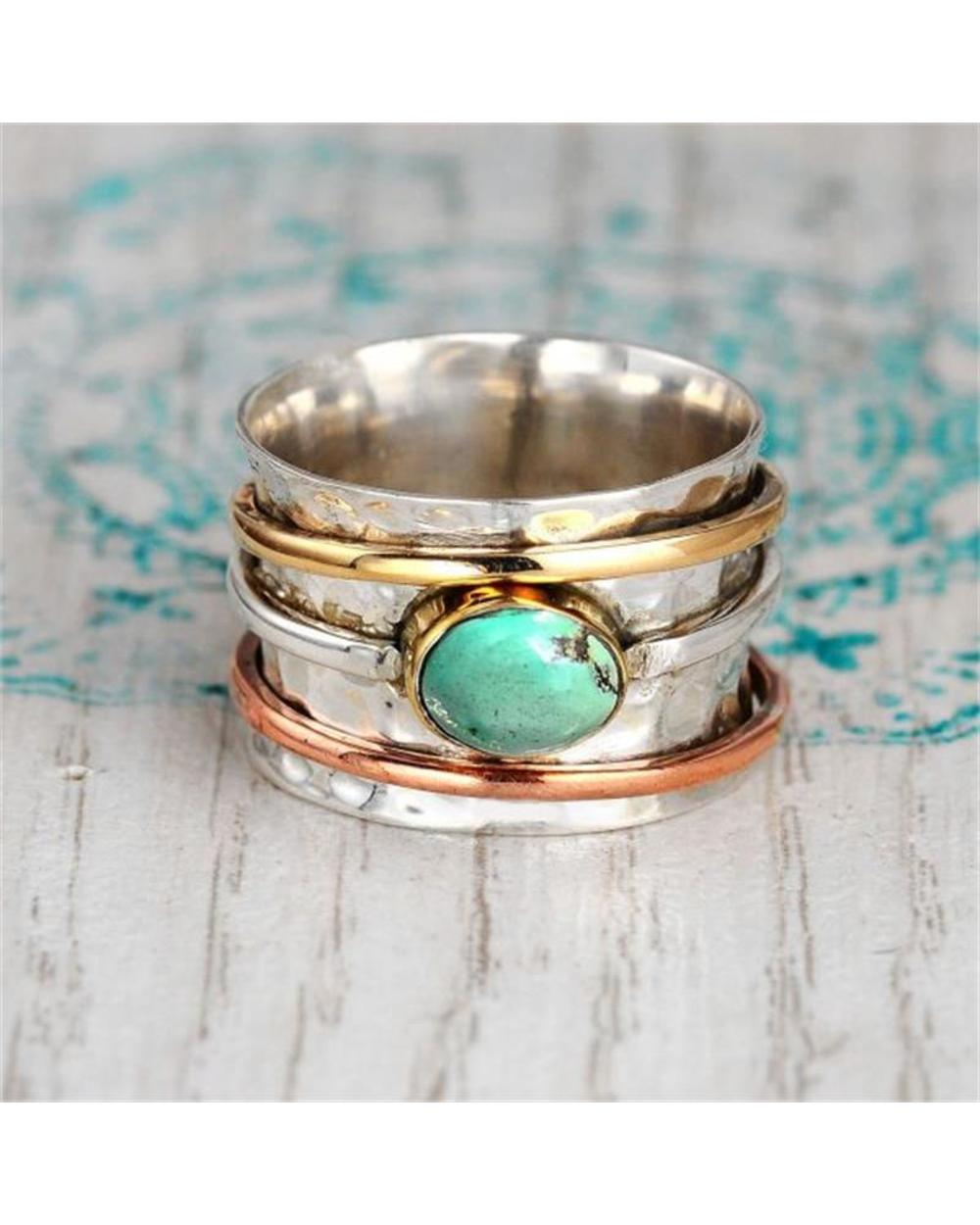 Bohemian Natural Stone Rings For Women front-0